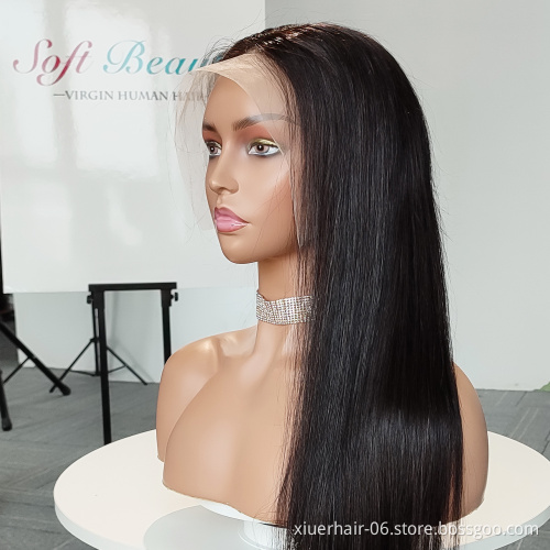 2021 Wholesale Human Hair Wigs 26inch Natural Black Cuticle Aligned Hair Wigs Human Hair Lace Front Wig For Black Woman